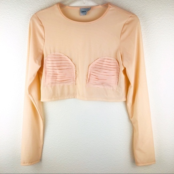 Women’s Asos Long Sleeve Rose Gold Top Size 4 Us - Picture 6 of 8